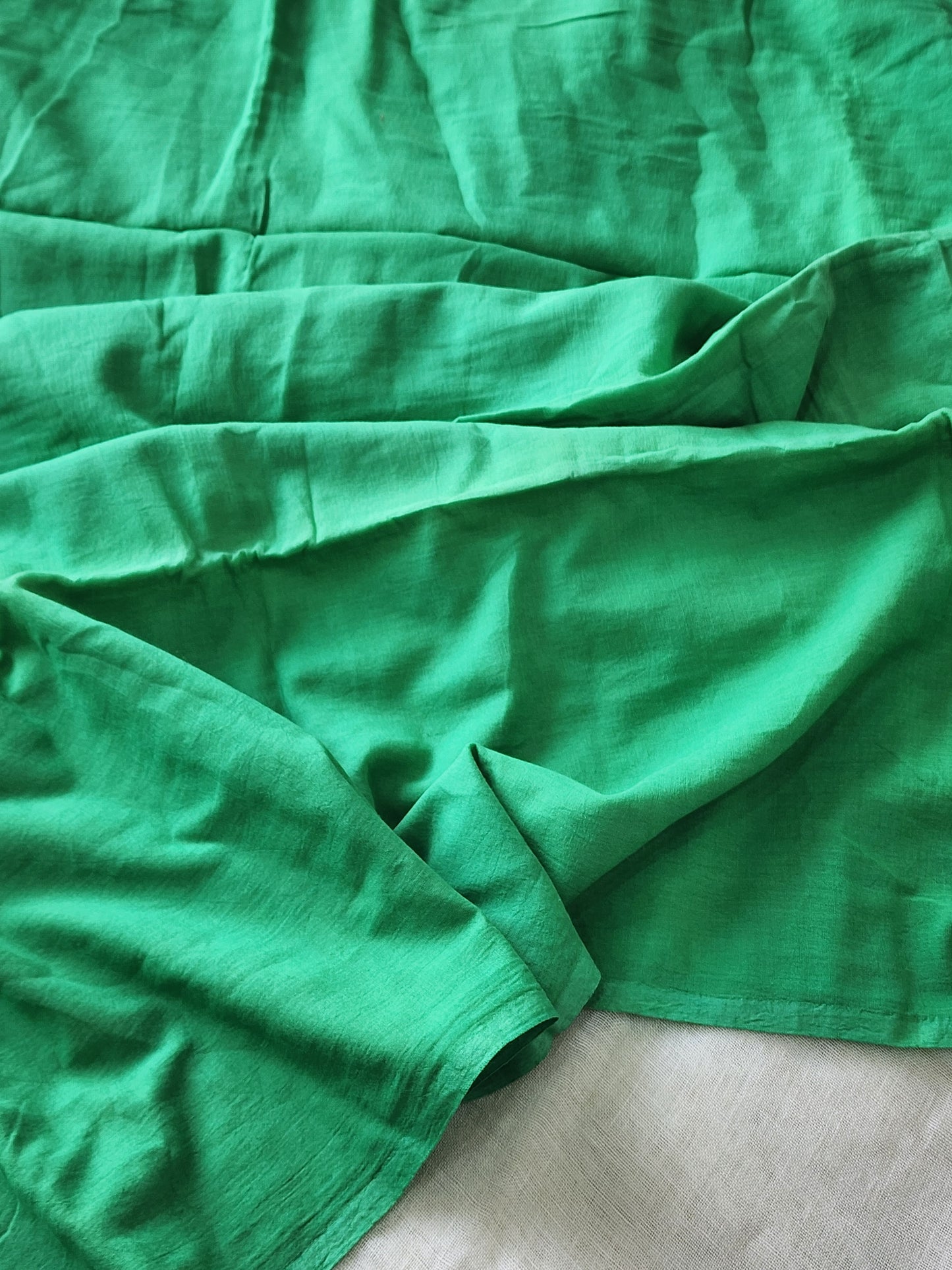 Green mulmul cotton saree