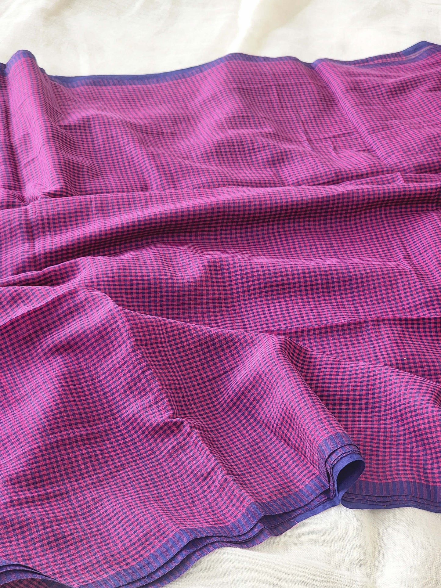 Pink Cotton Handloom Saree