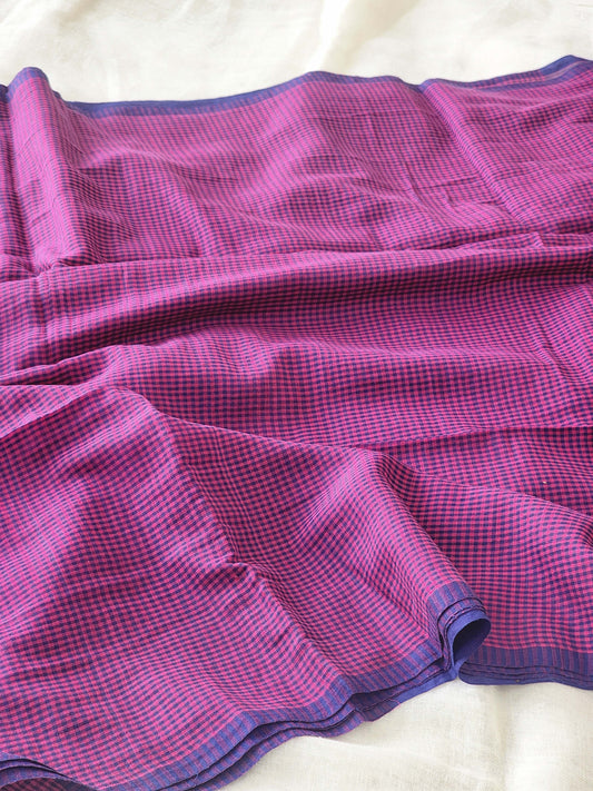 Pink Cotton Handloom Saree