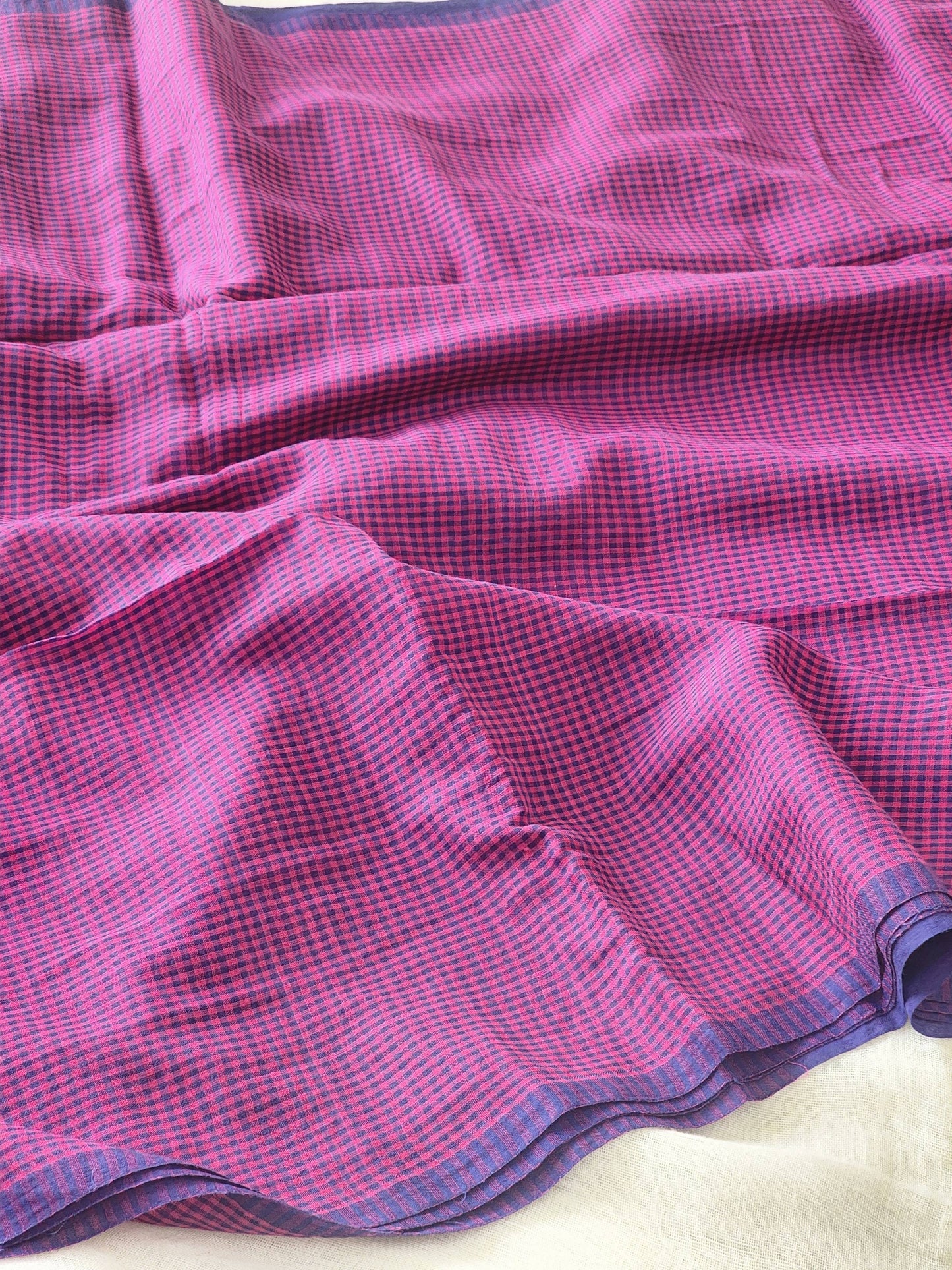 Pink Cotton Handloom Saree