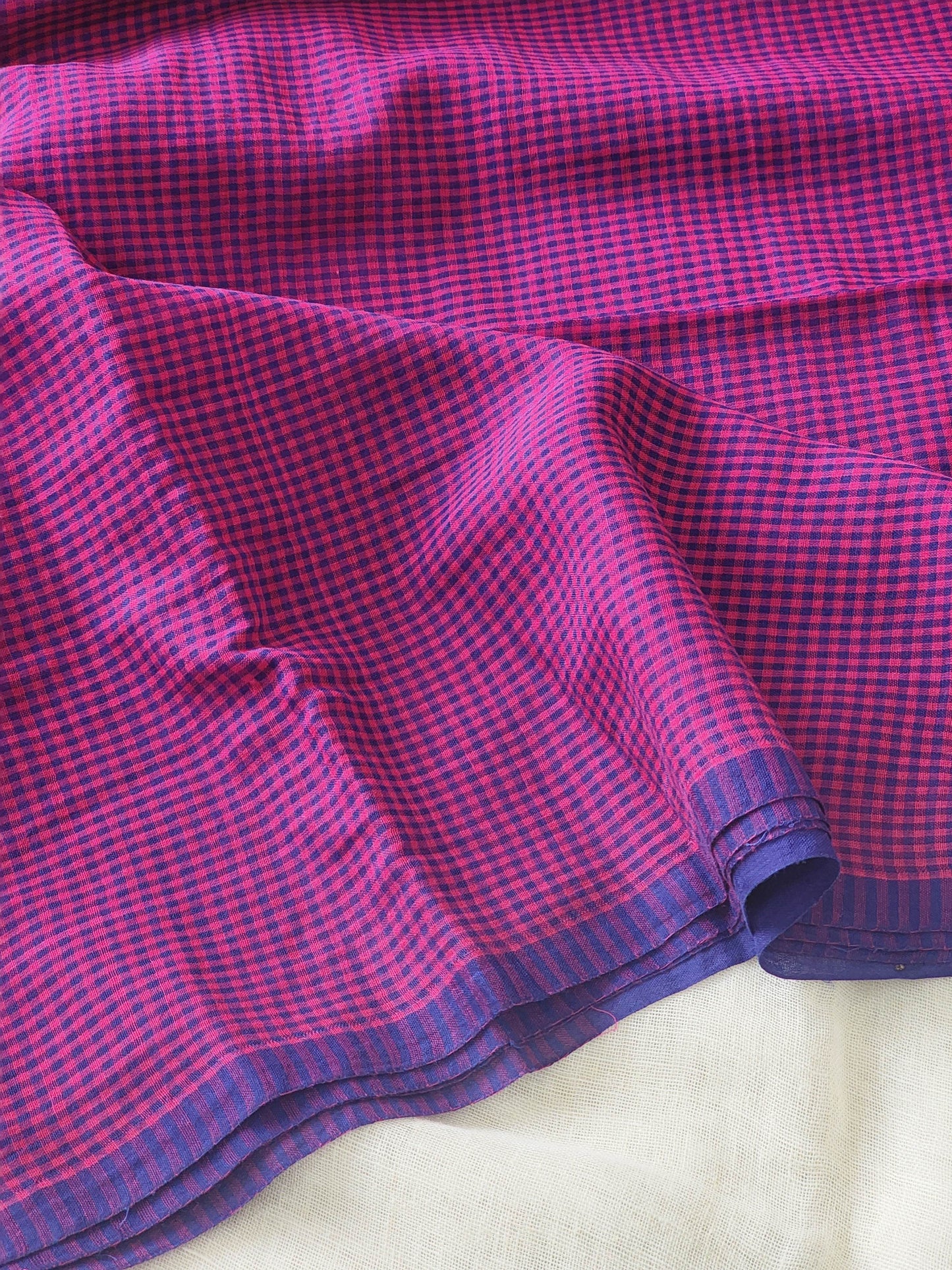 Pink Cotton Handloom Saree