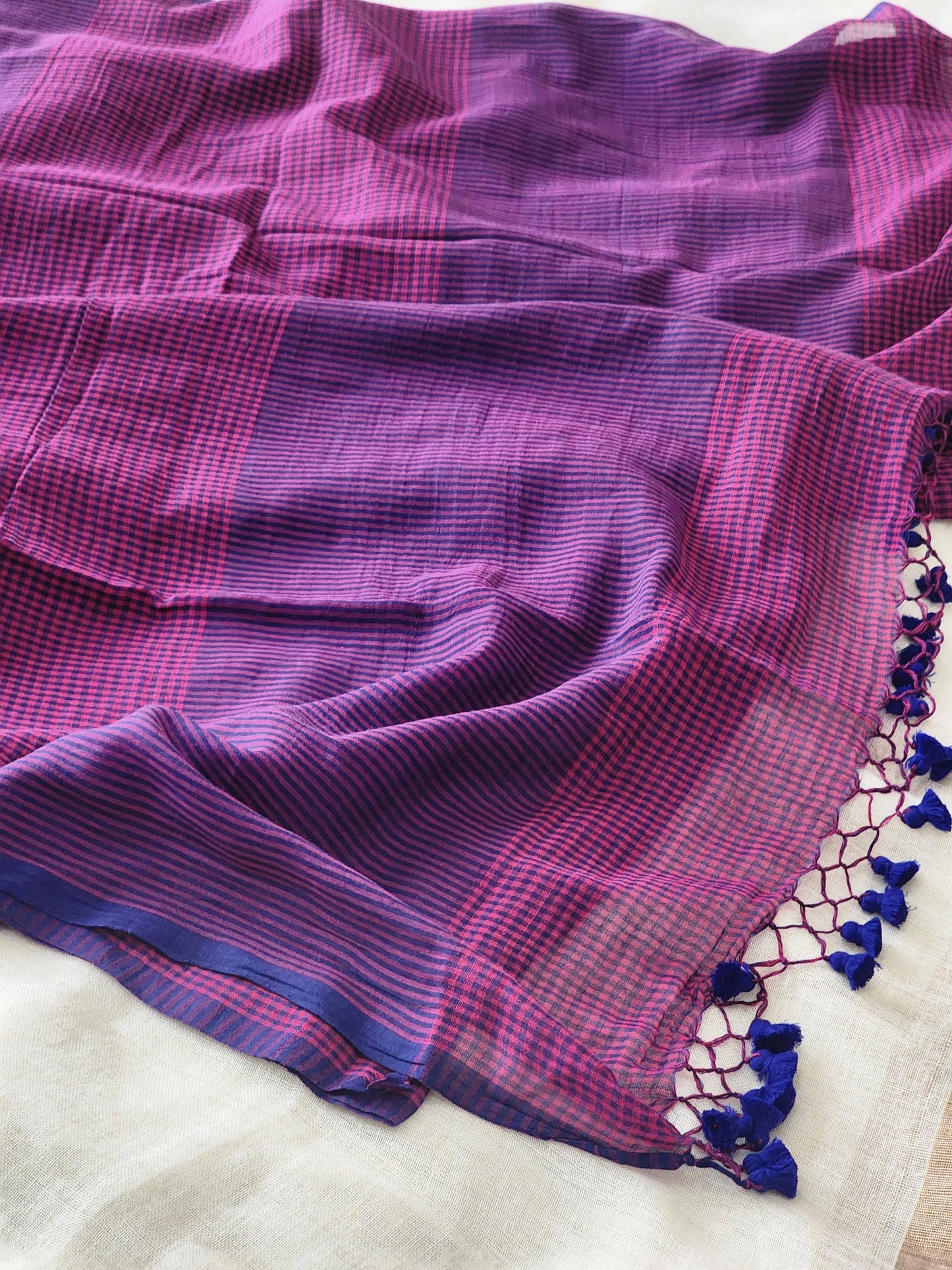 Pink Cotton Handloom Saree