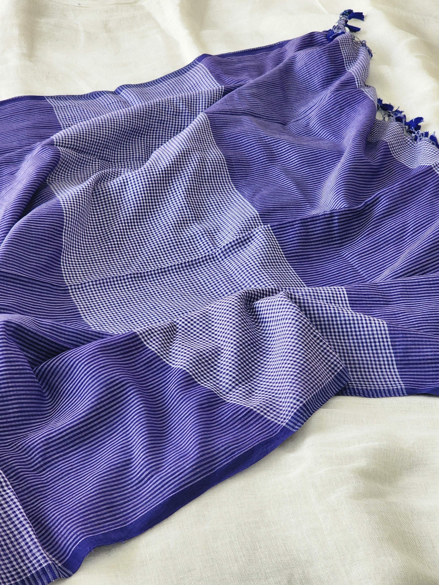 Blue Cotton Handloom Saree