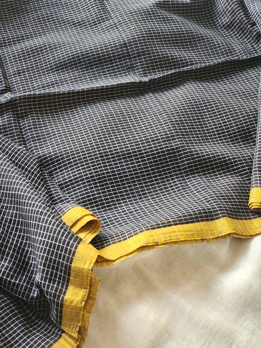 Black Cotton Handloom Saree