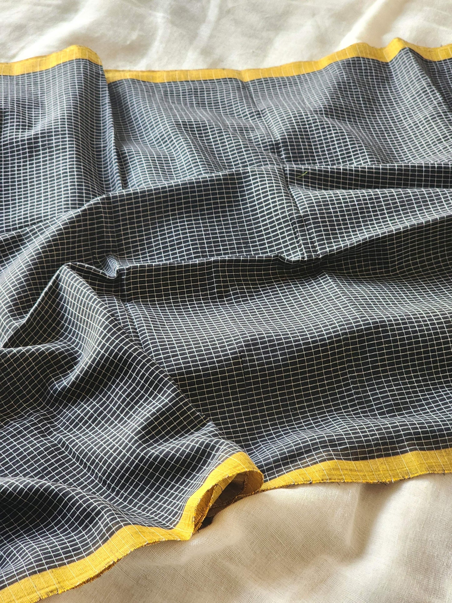 Black Cotton Handloom Saree