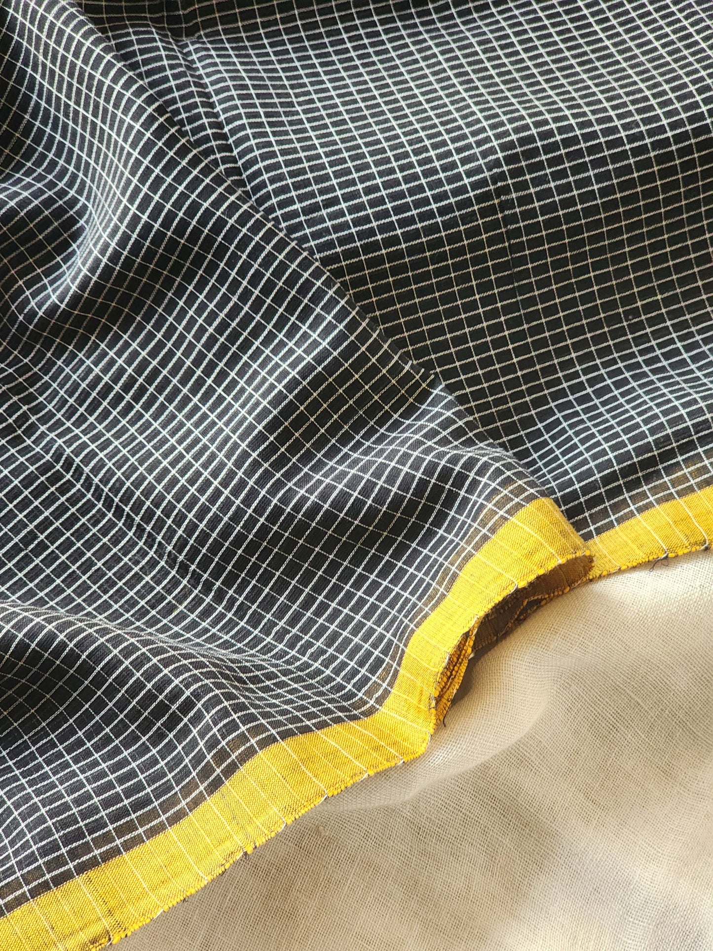Black Cotton Handloom Saree
