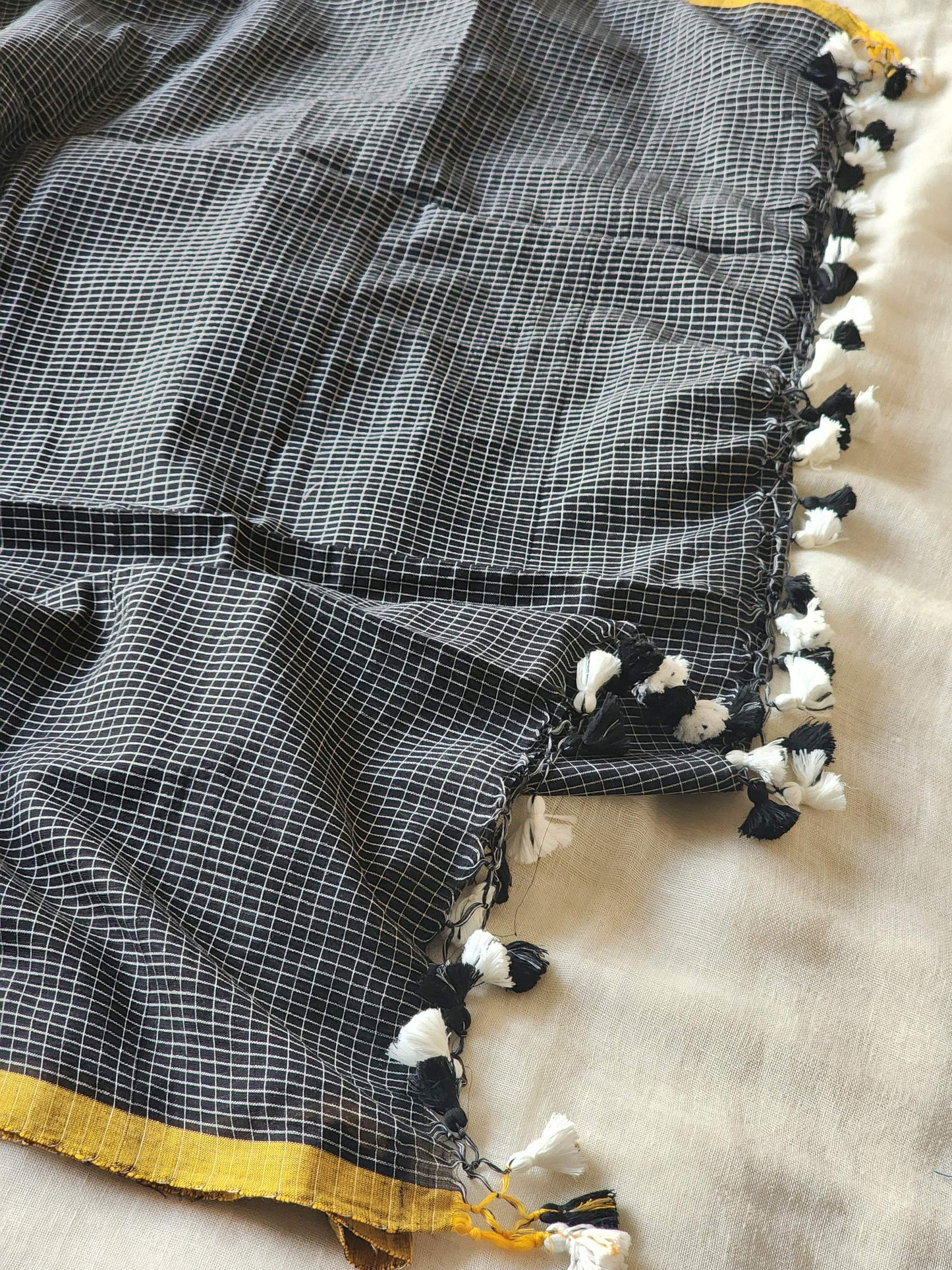 Black Cotton Handloom Saree