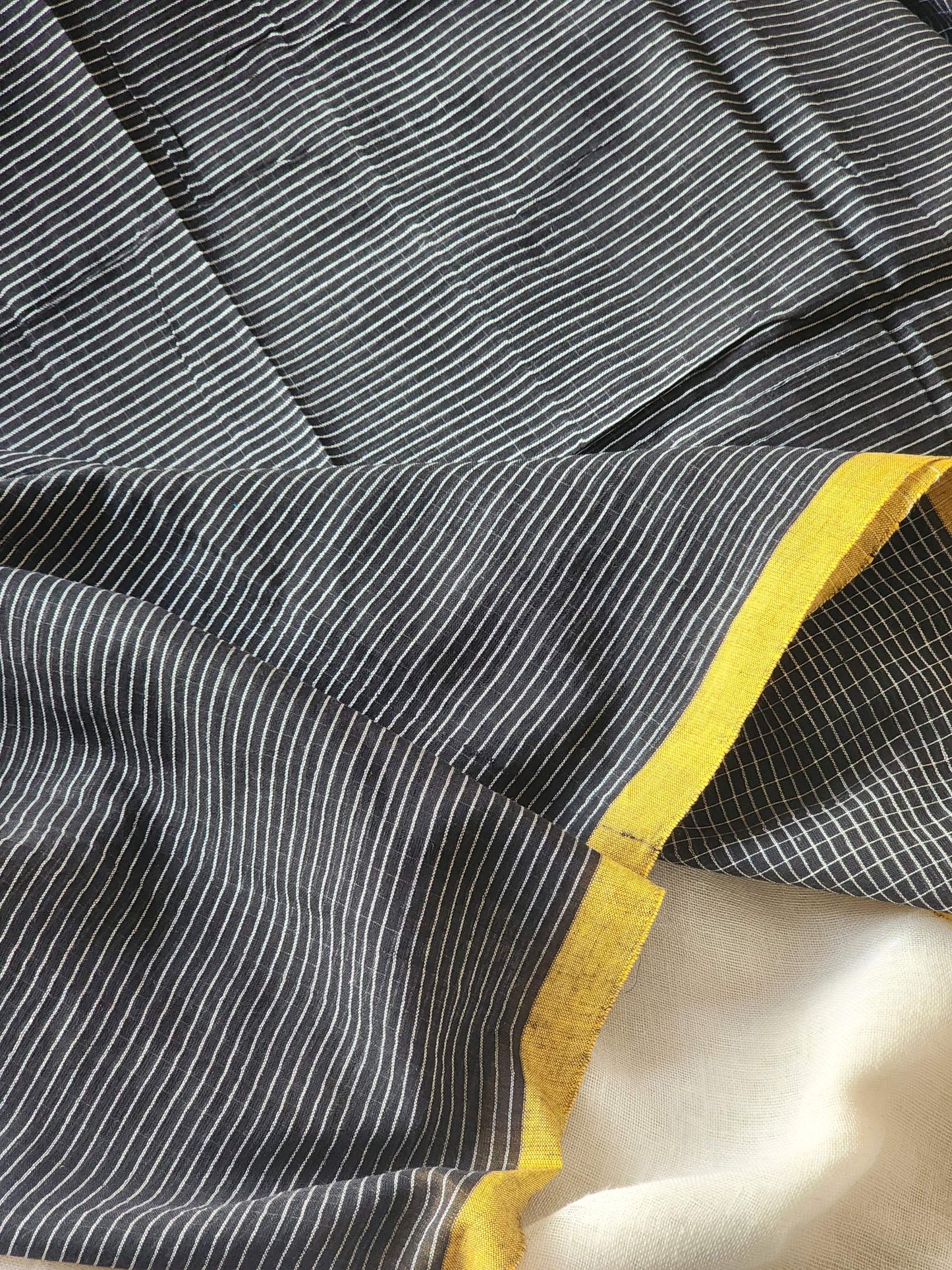 Black Cotton Handloom Saree
