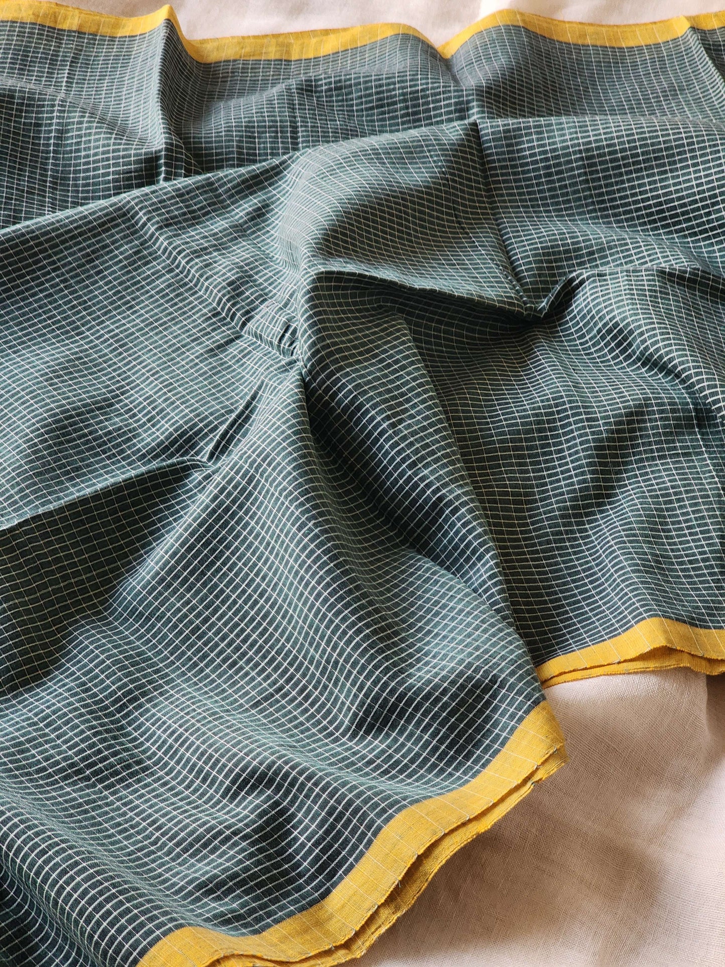 Green Cotton Handloom Saree