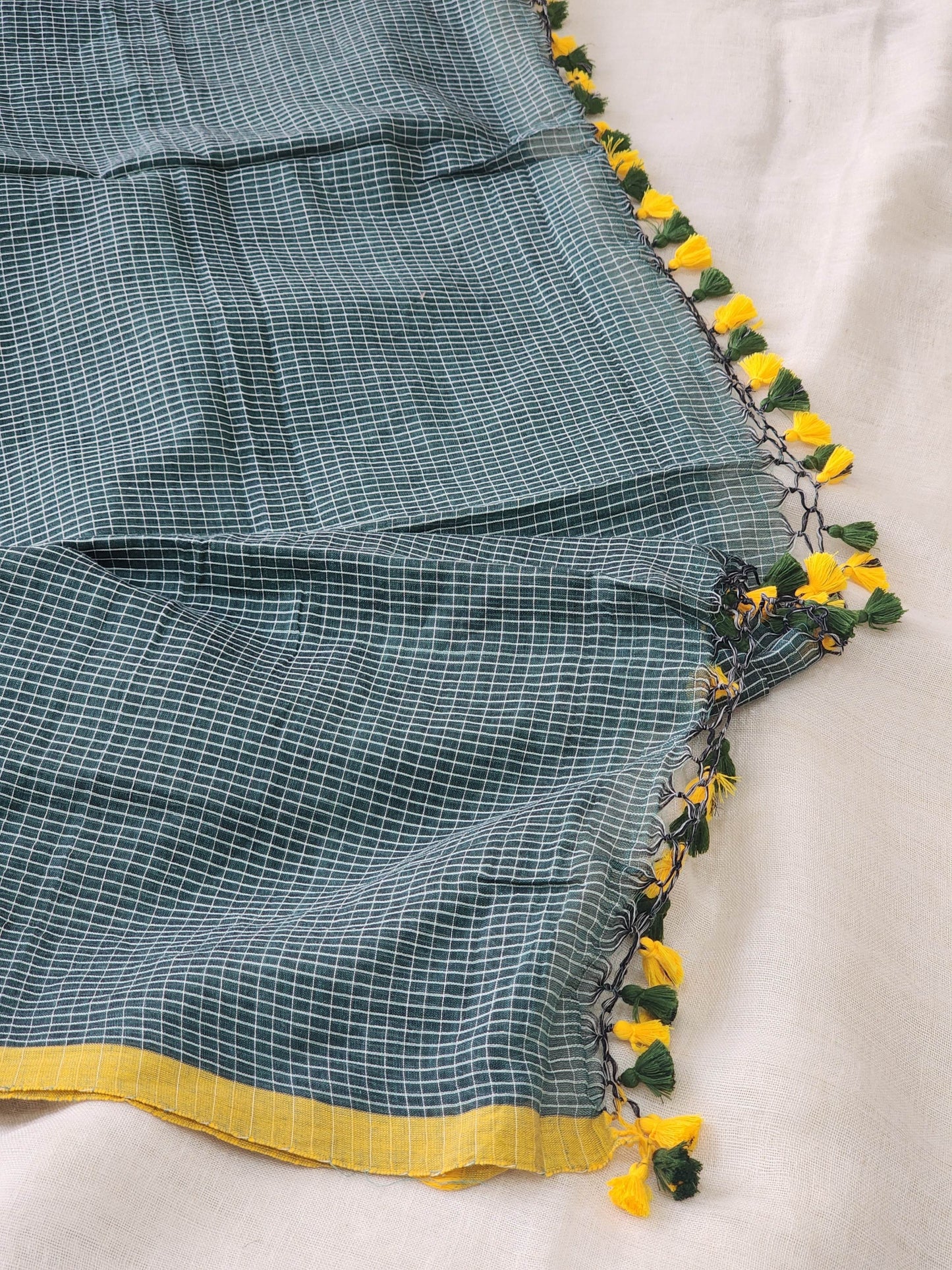 Green Cotton Handloom Saree