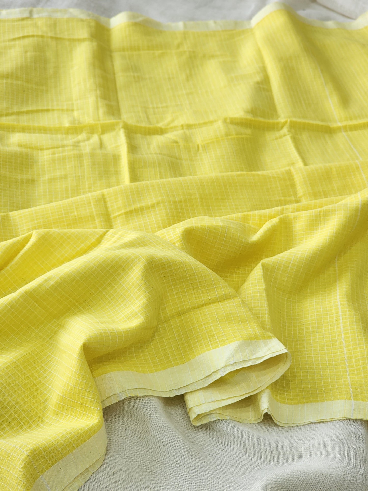 Yellow Cotton Handloom Saree