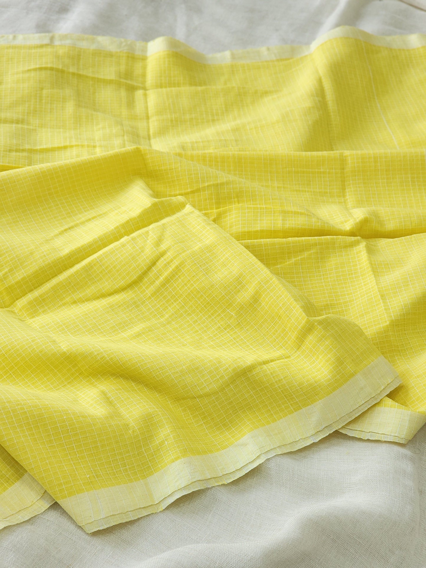 Yellow Cotton Handloom Saree