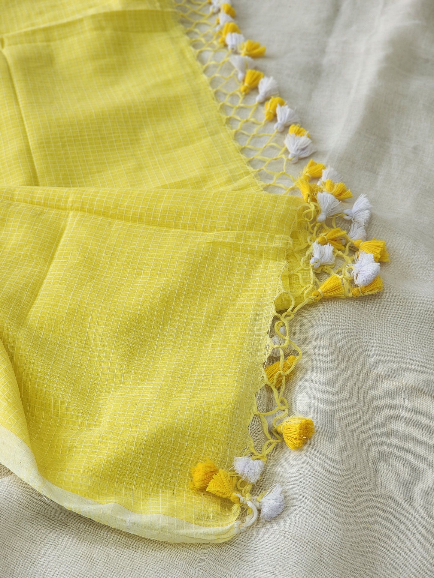 Yellow Cotton Handloom Saree