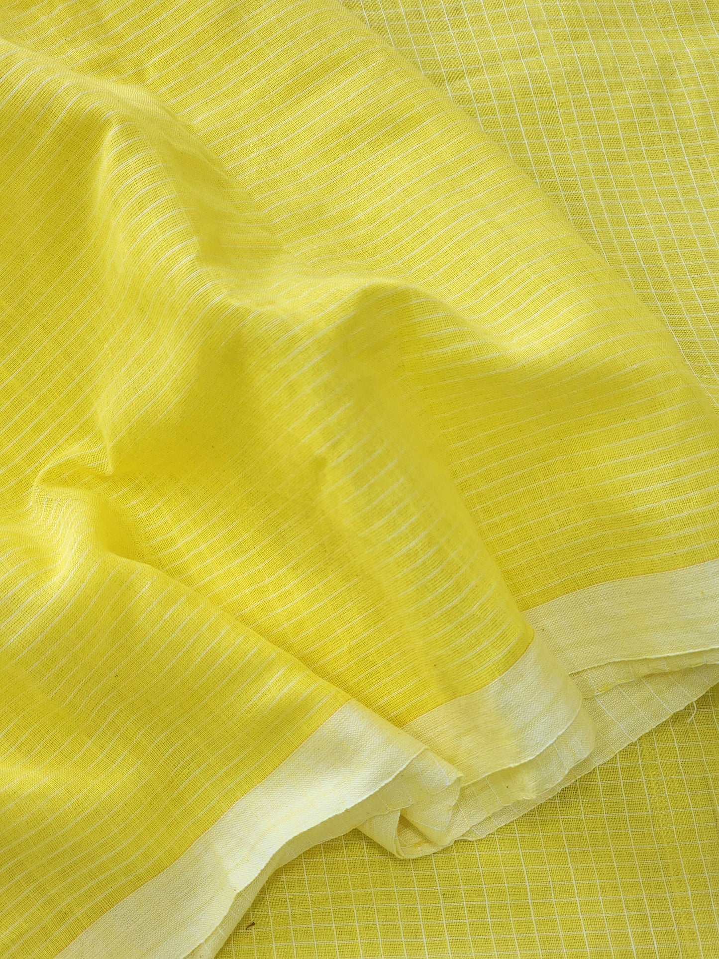 Yellow Cotton Handloom Saree
