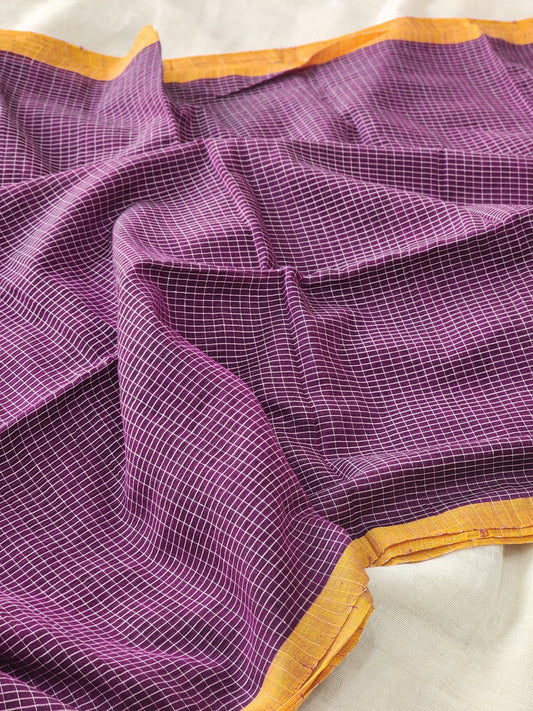 Purple Cotton Handloom Saree