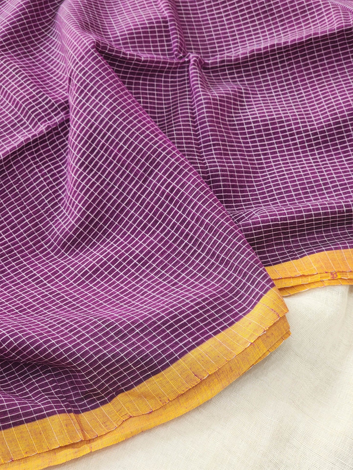 Purple Cotton Handloom Saree