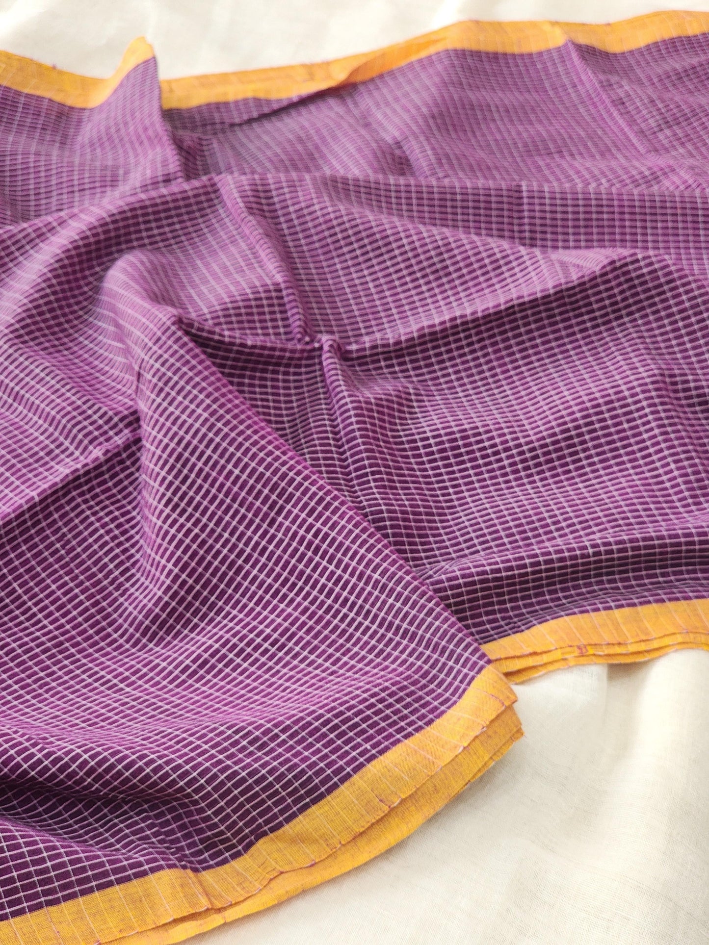 Purple Cotton Handloom Saree