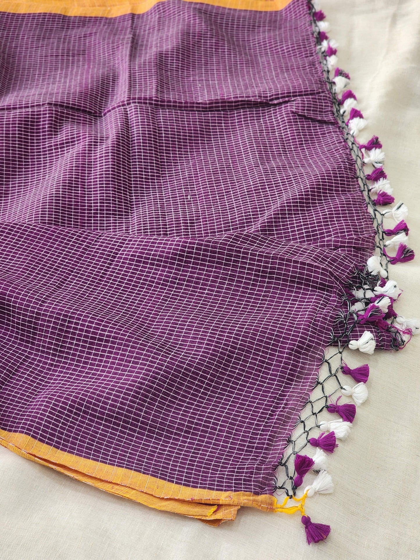 Purple Cotton Handloom Saree