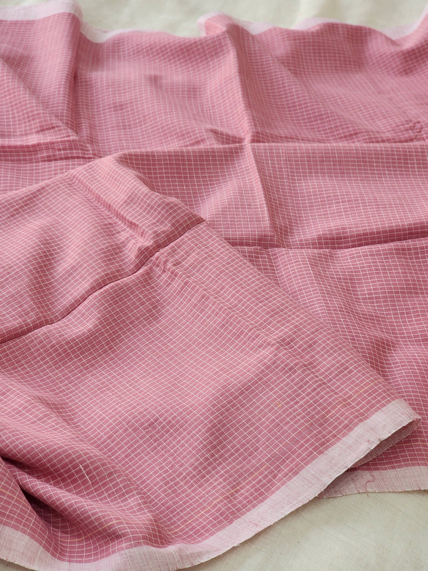 Pink Cotton Handloom Saree