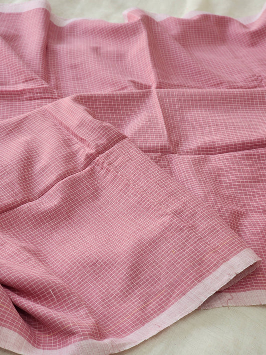 Pink Cotton Handloom Saree