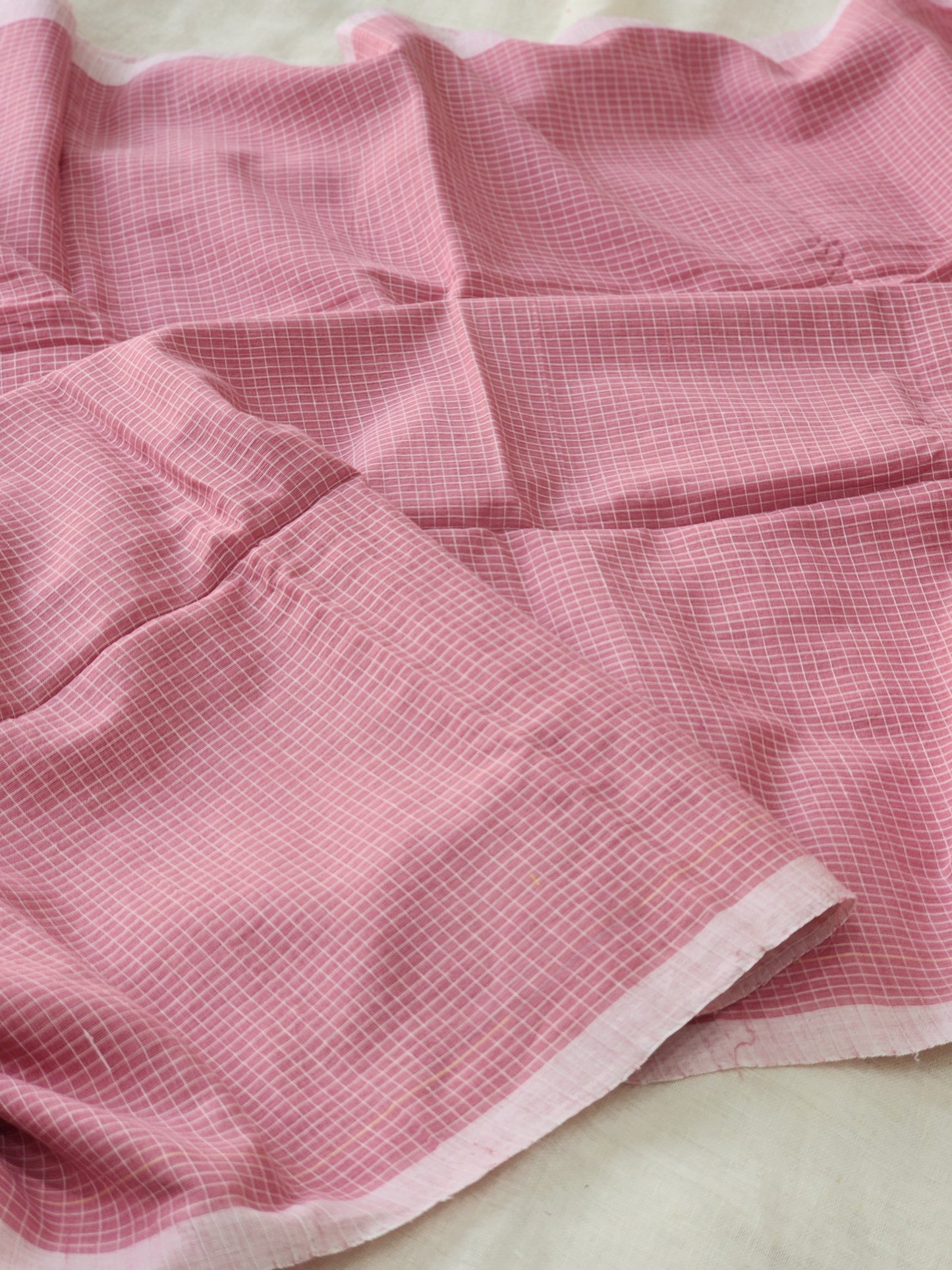 Pink Cotton Handloom Saree