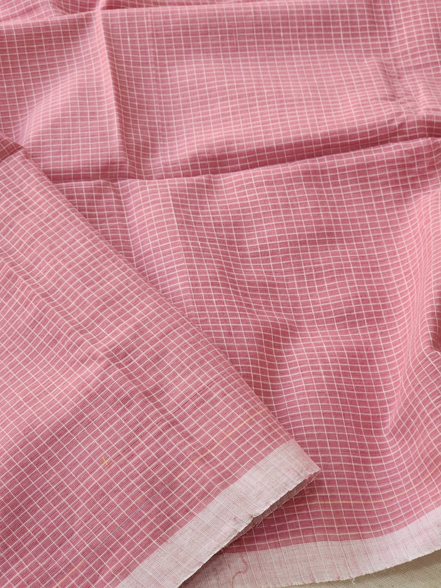 Pink Cotton Handloom Saree