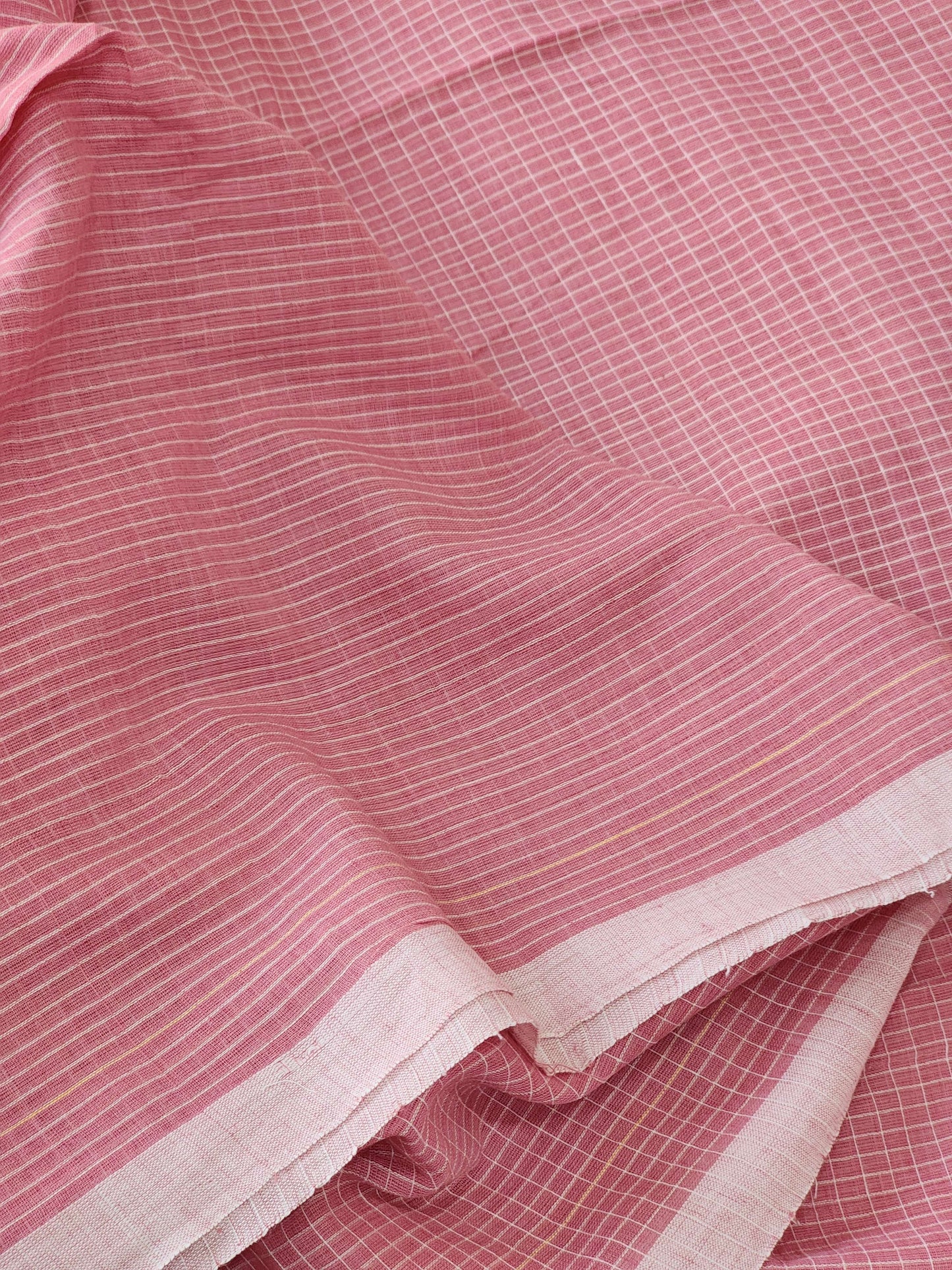 Pink Cotton Handloom Saree