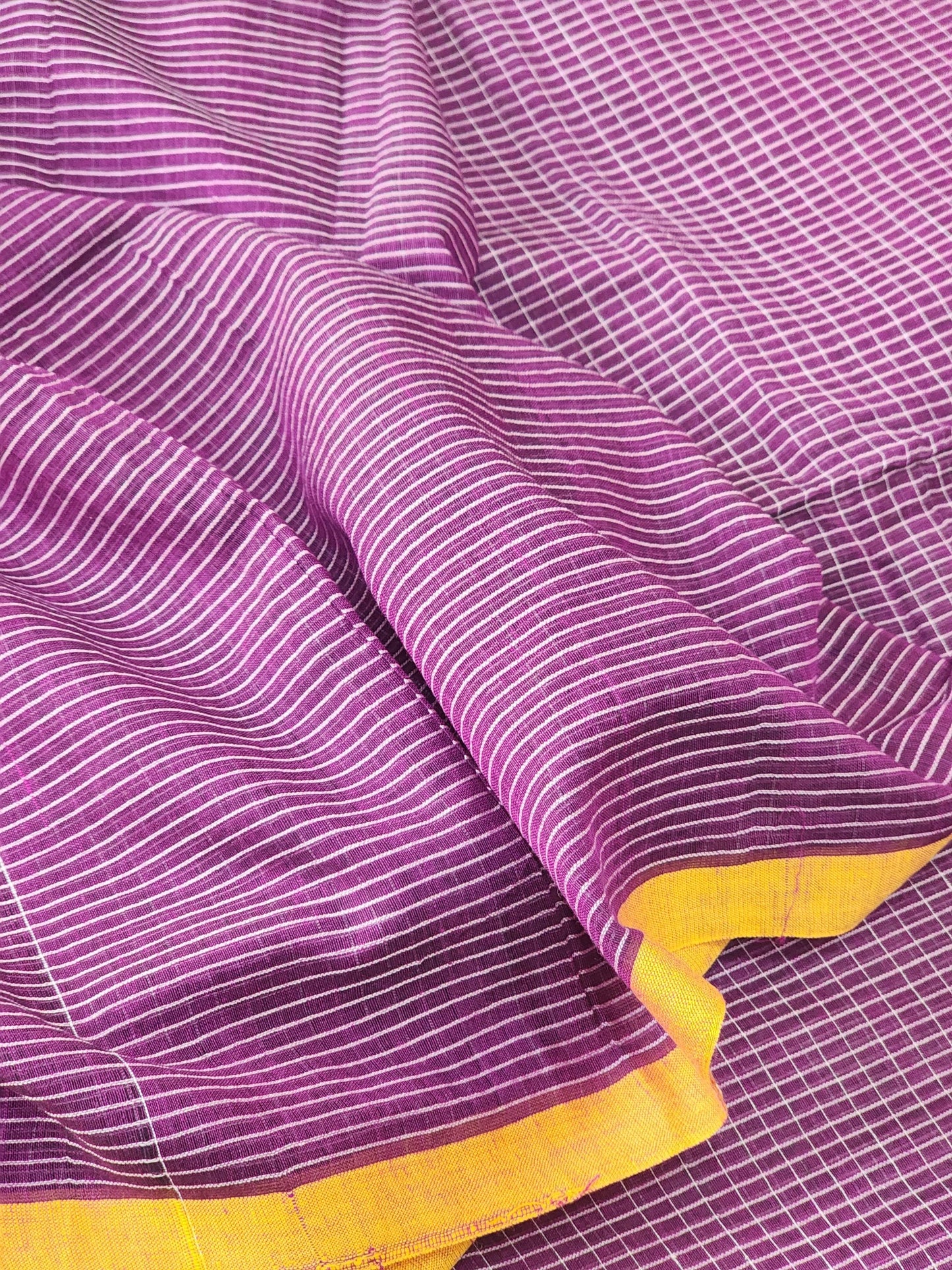 Purple Cotton Handloom Saree