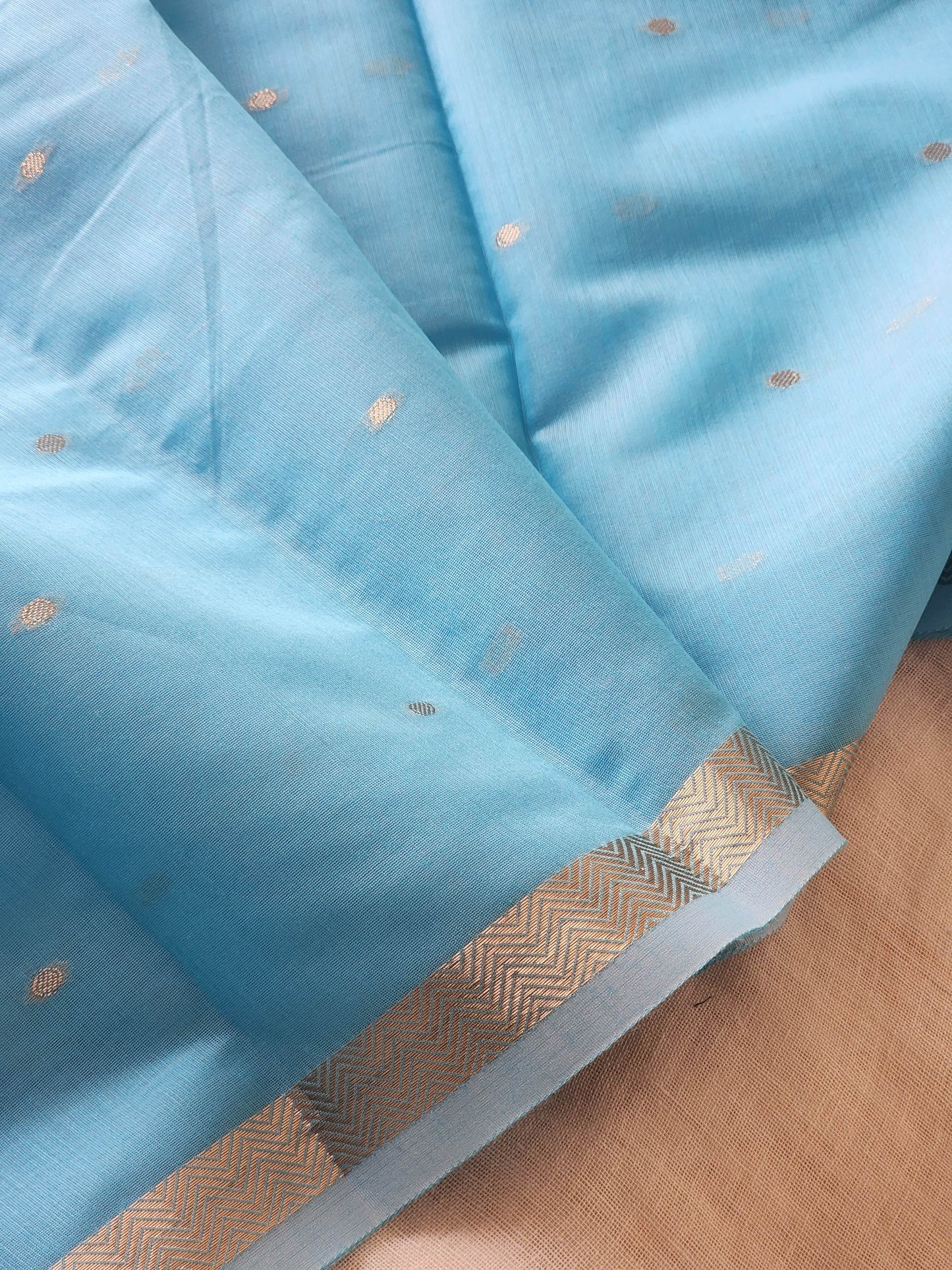 Blue Mul Chanderi Saree