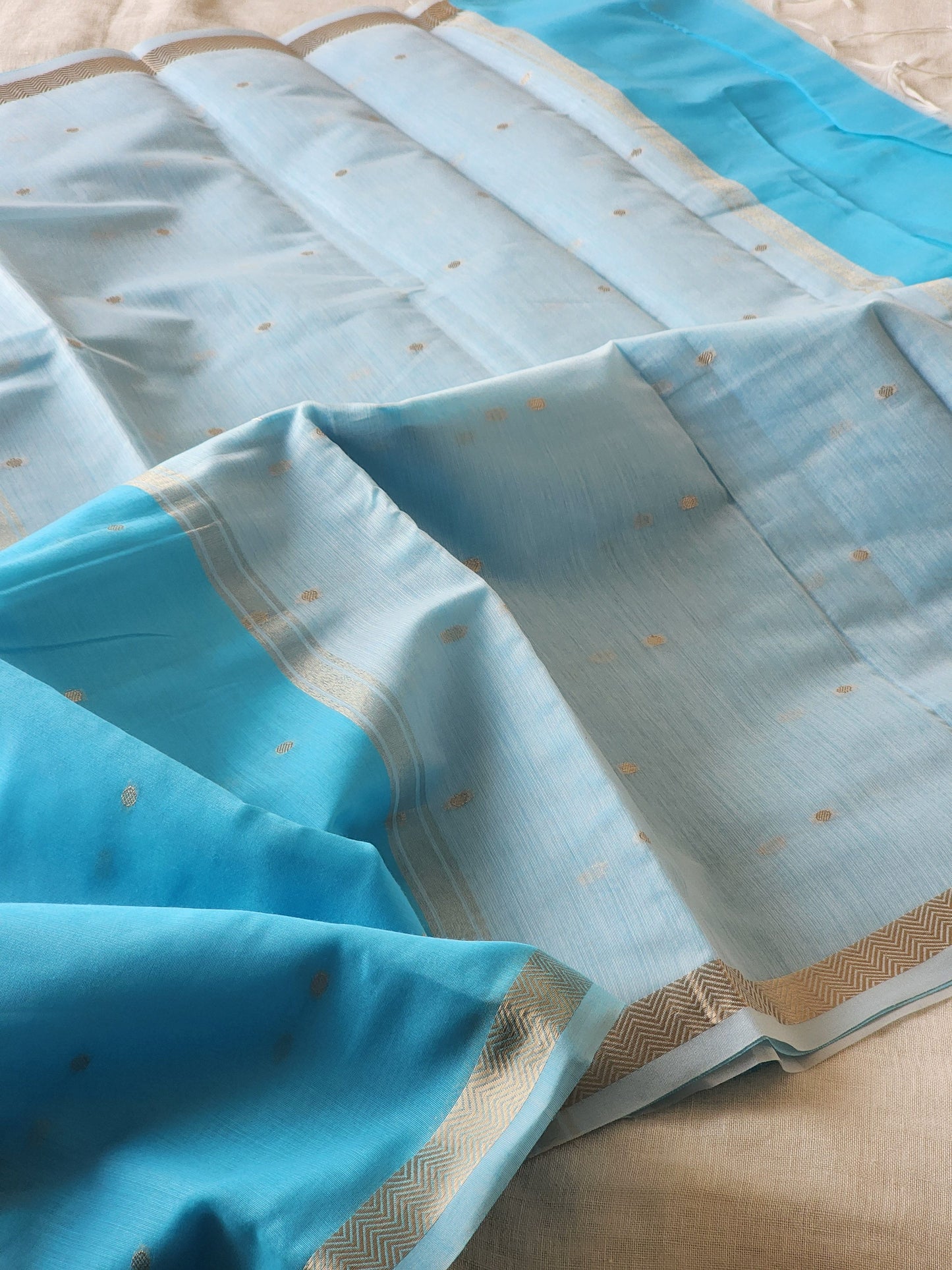 Blue Mul Chanderi Saree