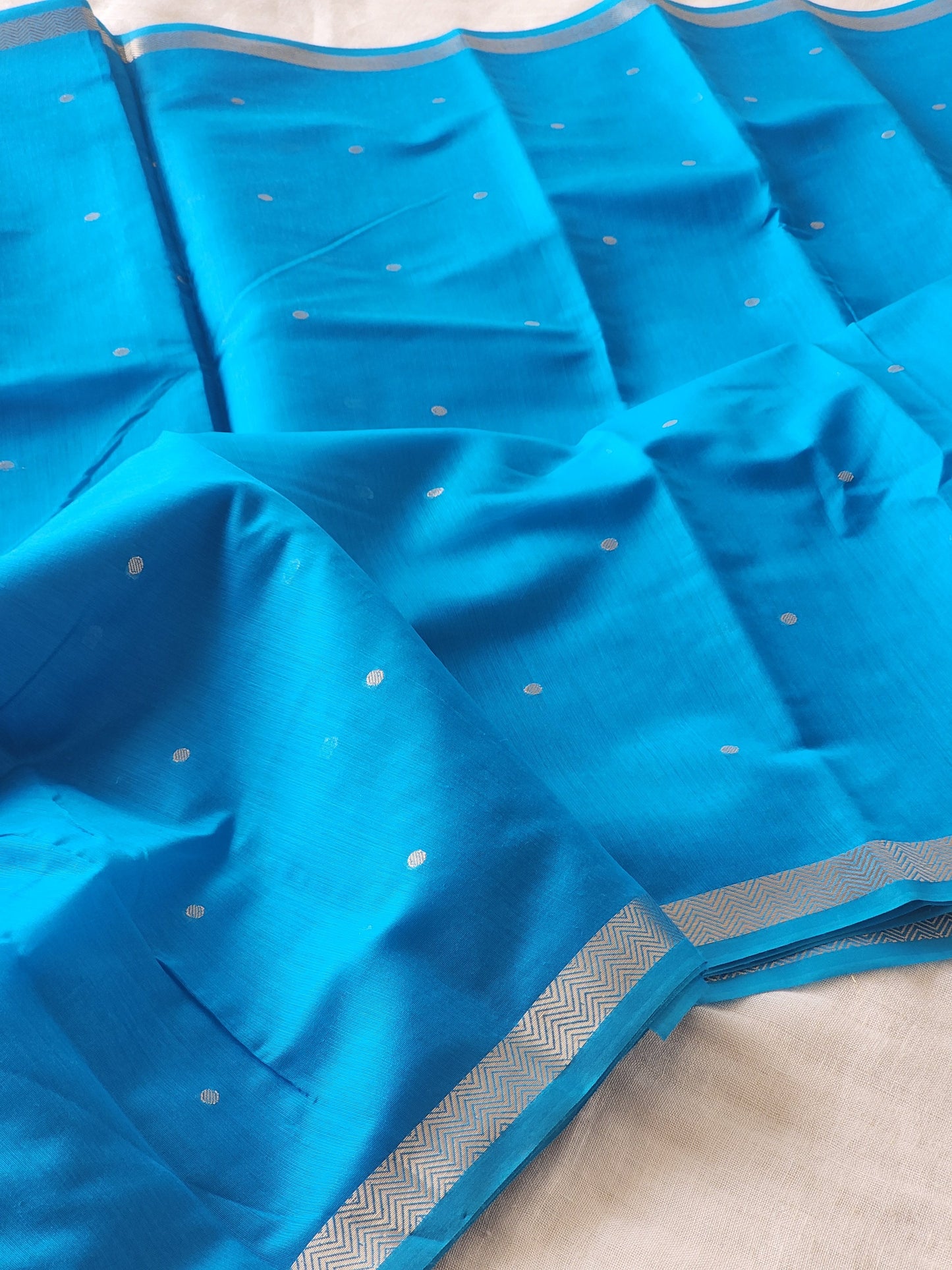 Blue Mul Chanderi Saree