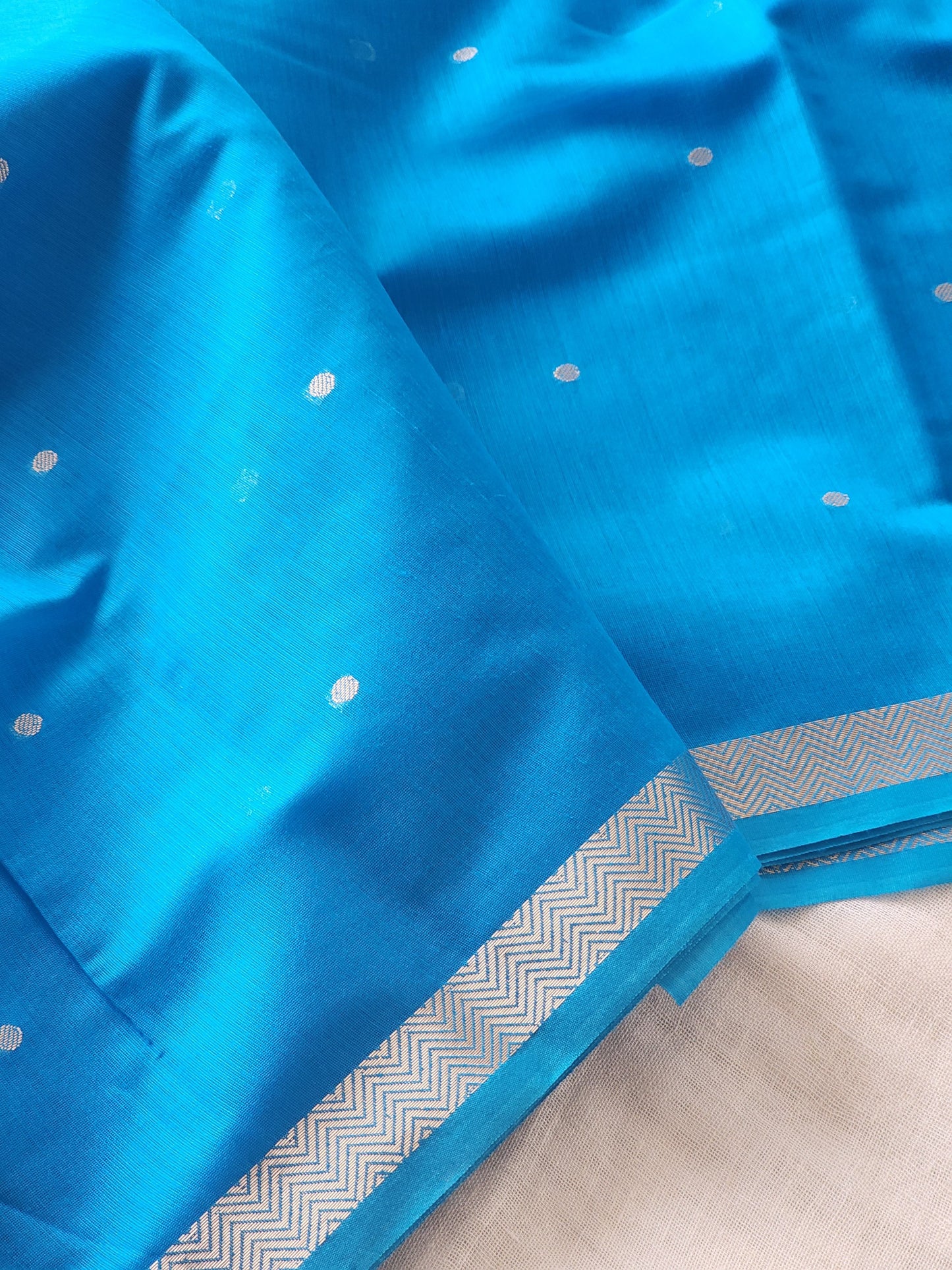 Blue Mul Chanderi Saree