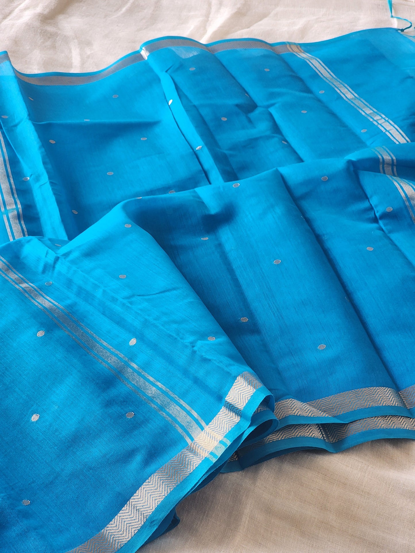 Blue Mul Chanderi Saree