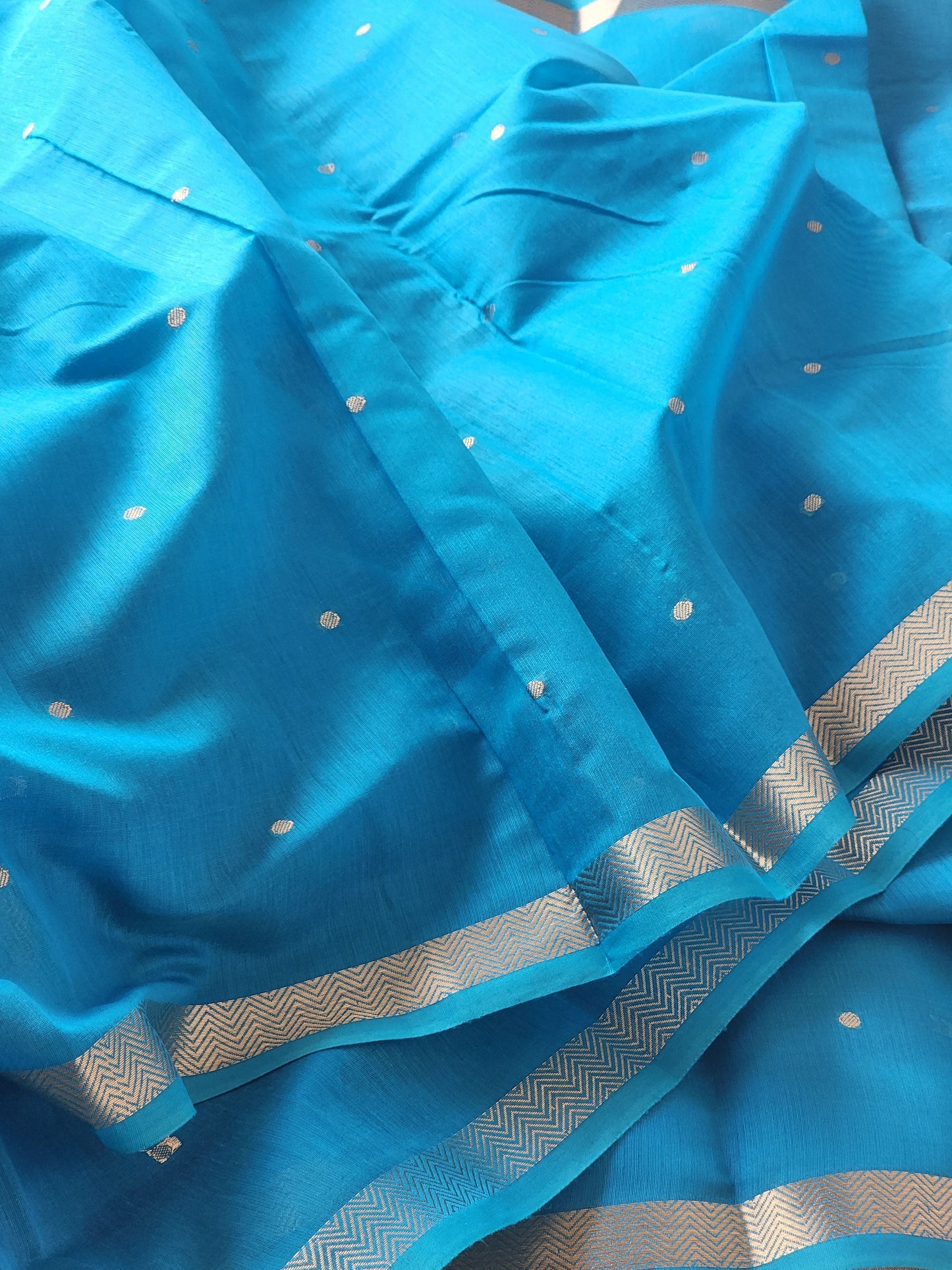 Blue Mul Chanderi Saree