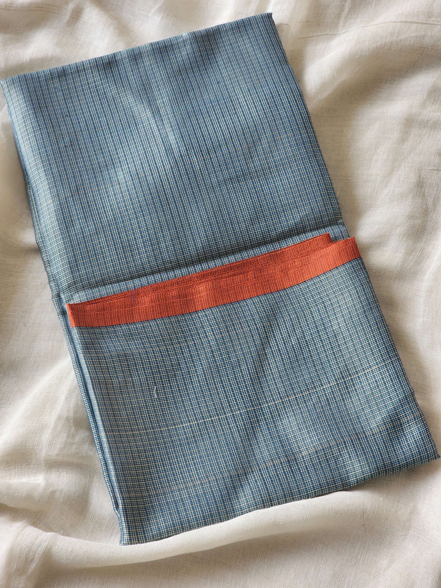 Steel blue kota cotton saree