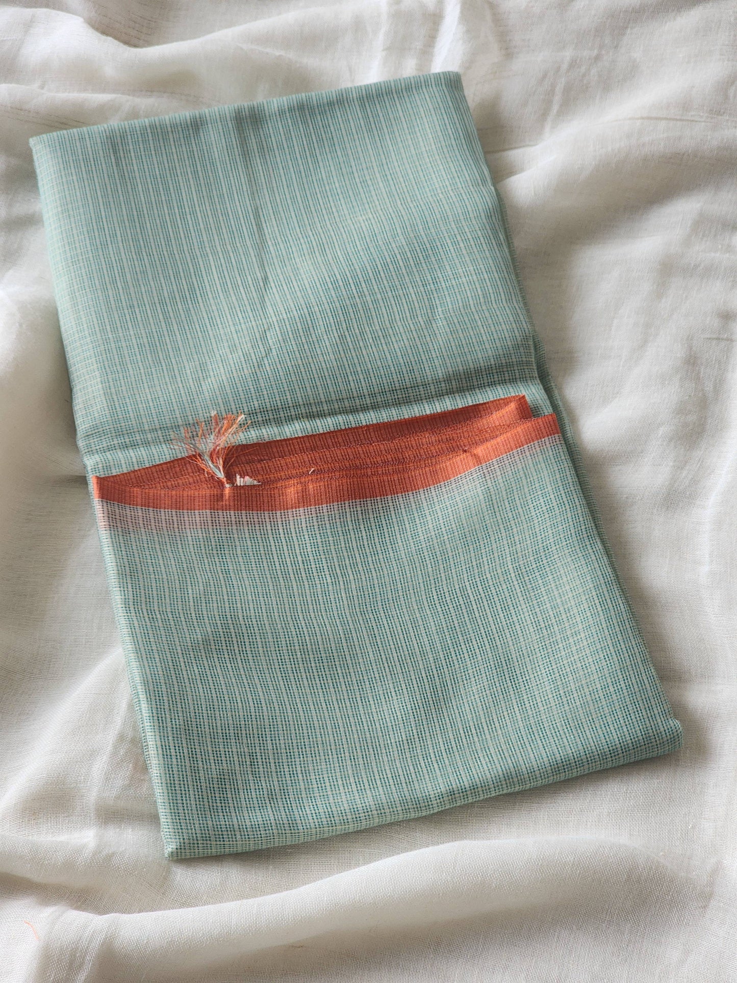 Mint green kota cotton saree