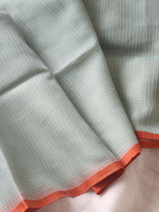 Mint green kota cotton saree
