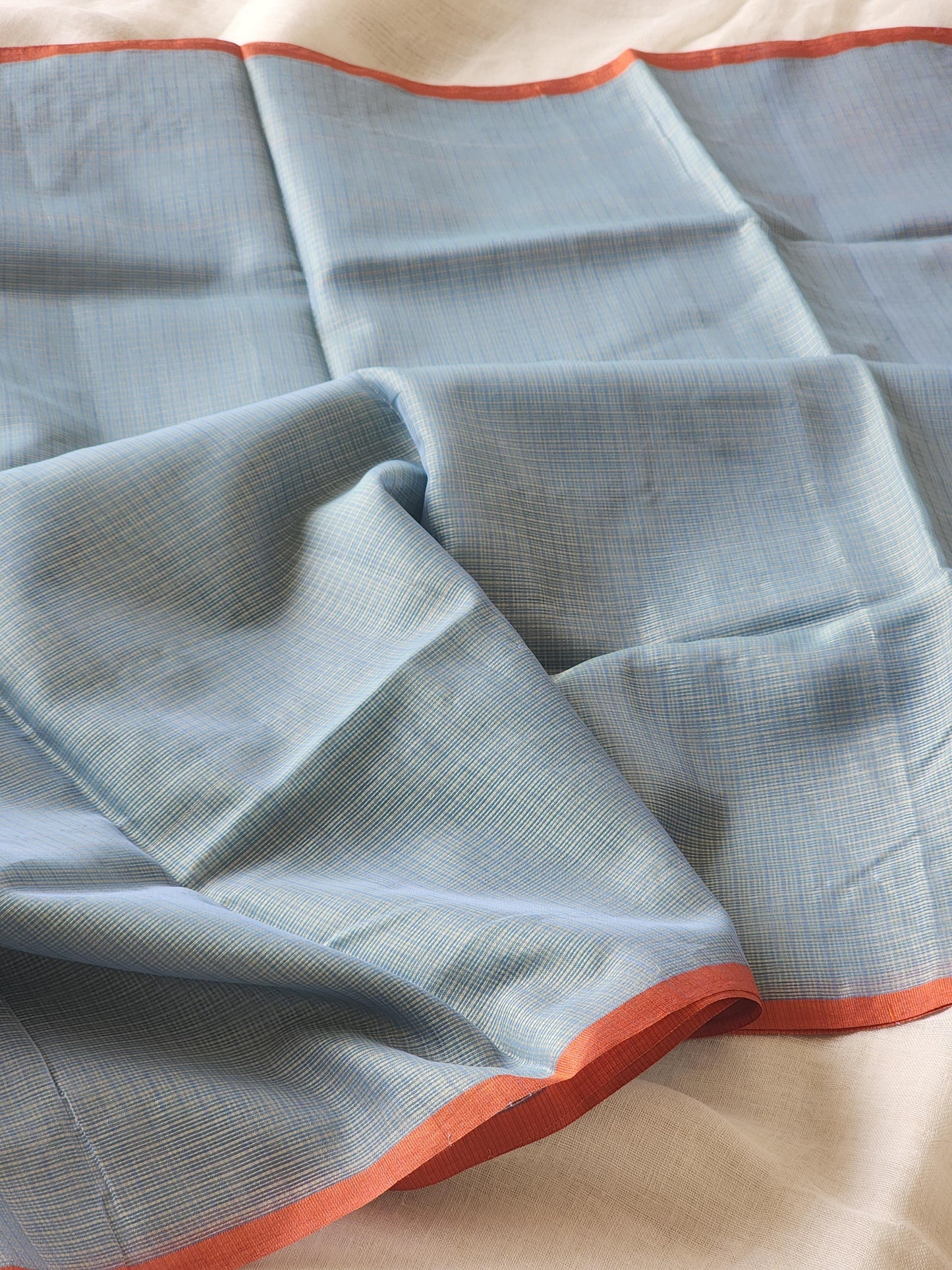 Powder blue kota cotton saree