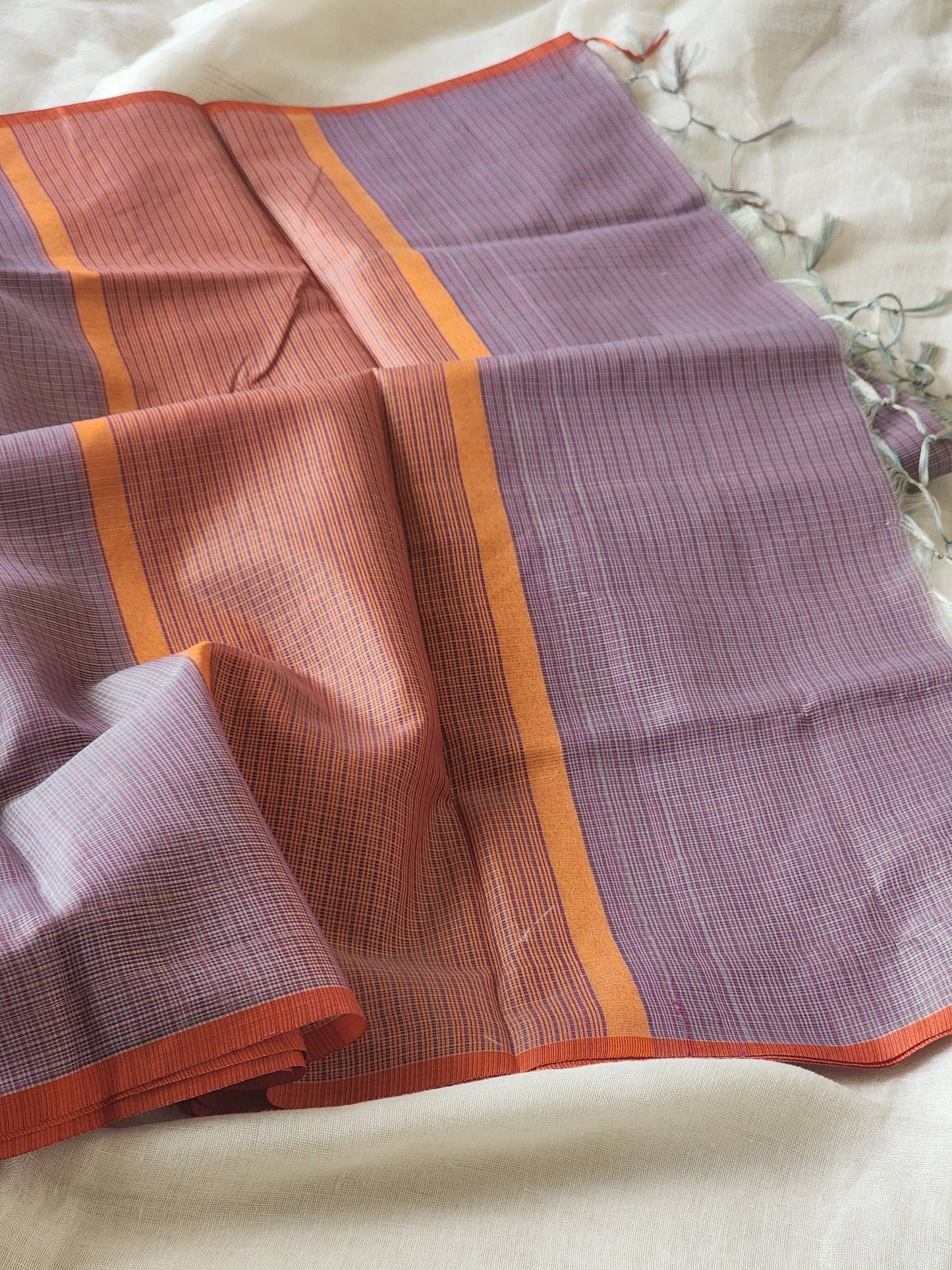 Lavender kota cotton saree