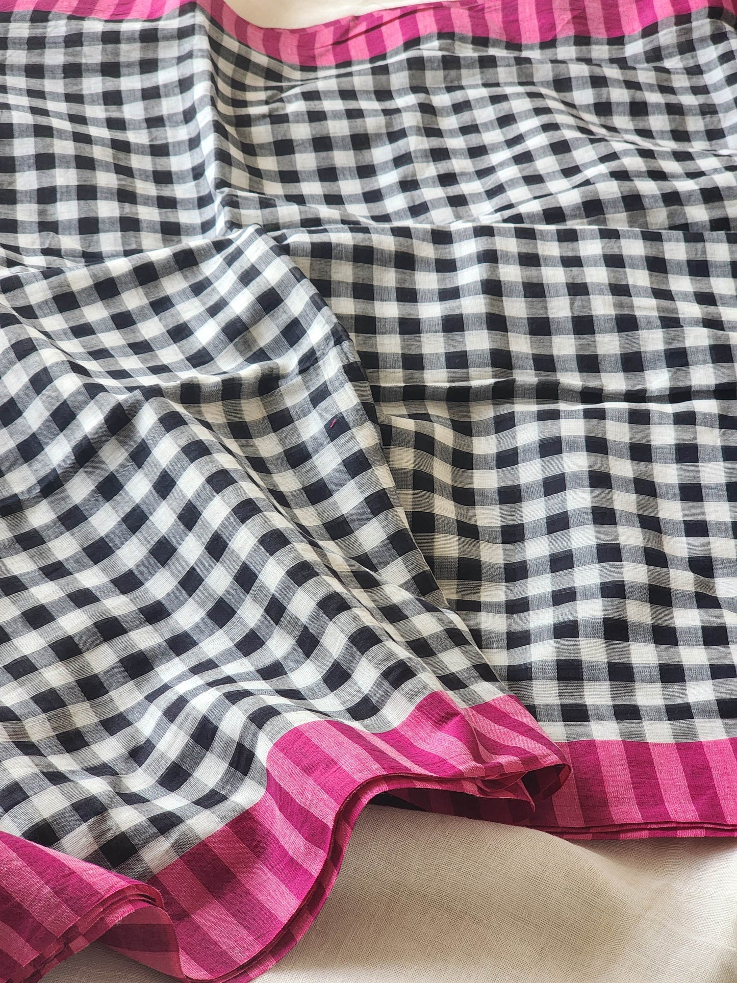 Black Cotton Handloom Saree