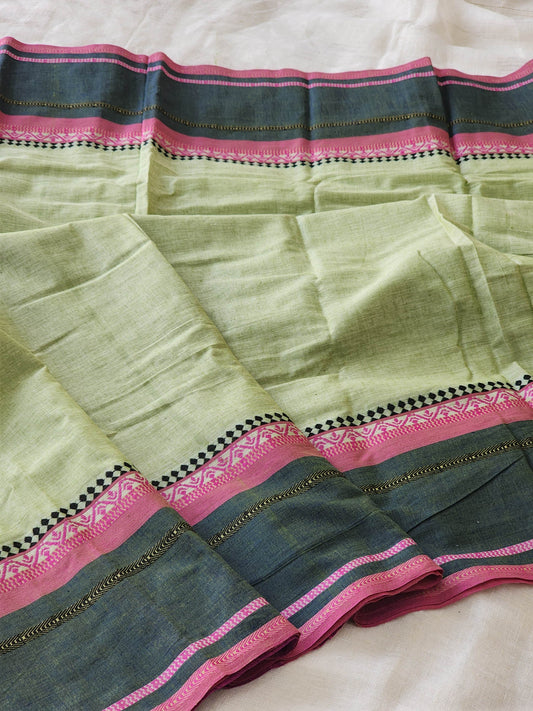 Green Dhonekhali Cotton Saree