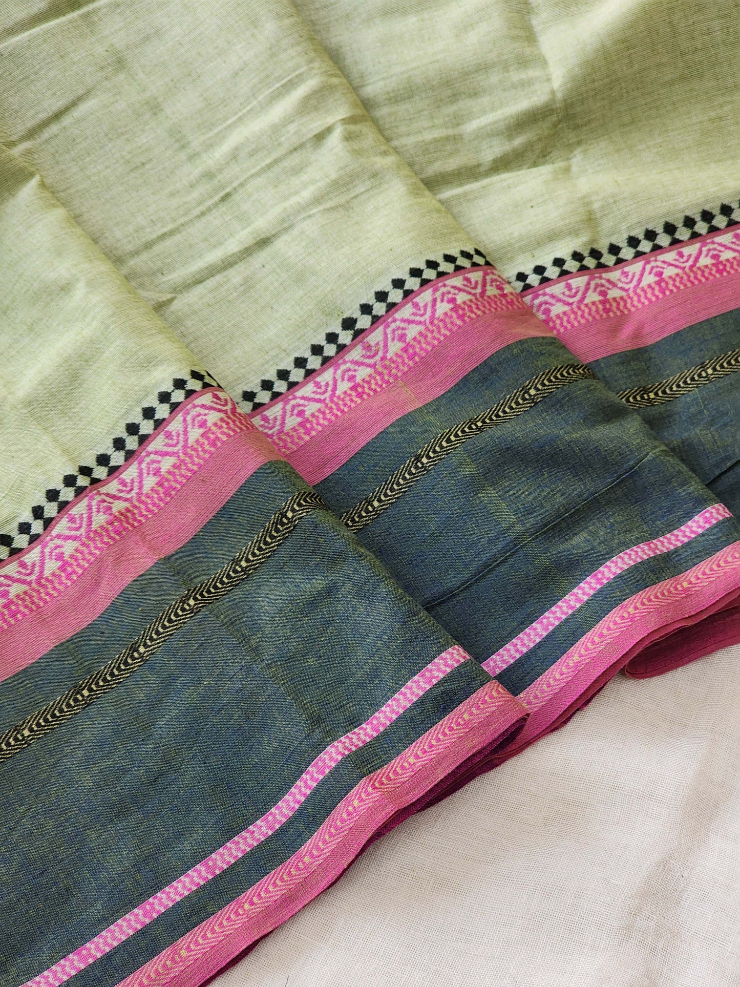 Green Dhonekhali Cotton Saree
