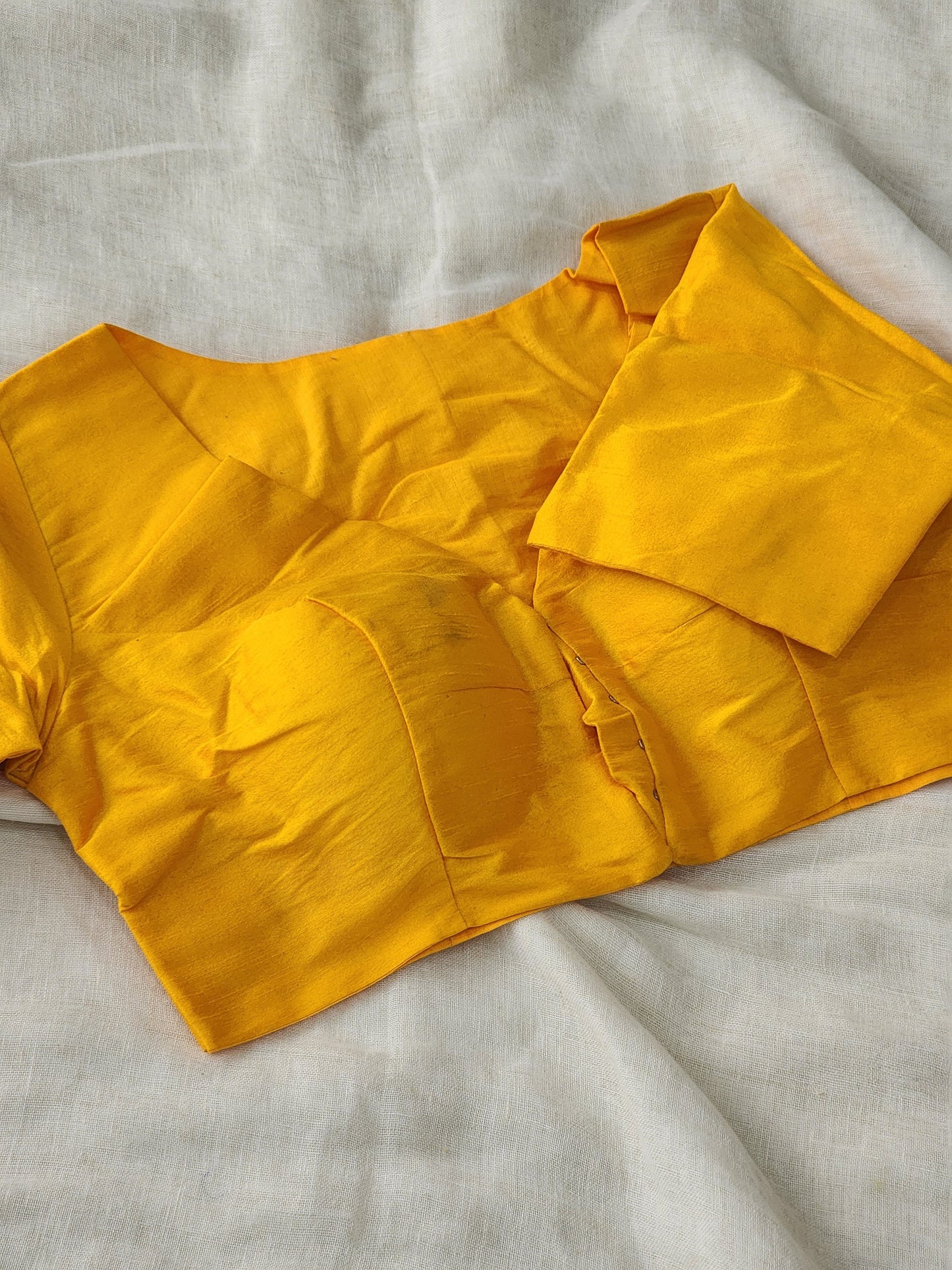 Yellow raw silk blouse