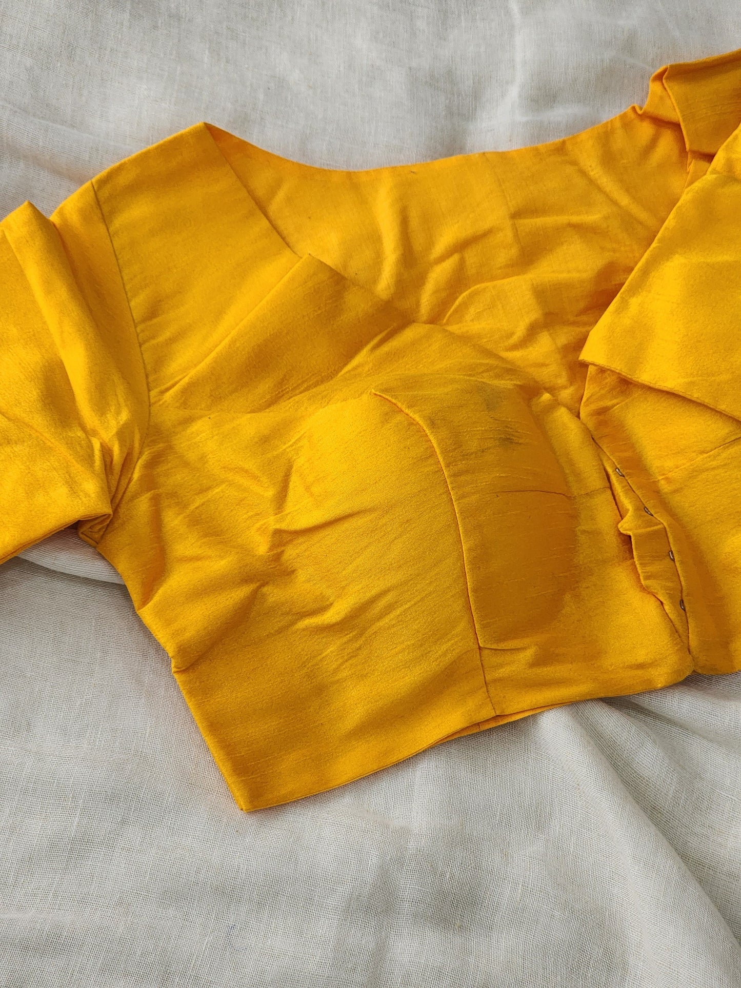Yellow raw silk blouse