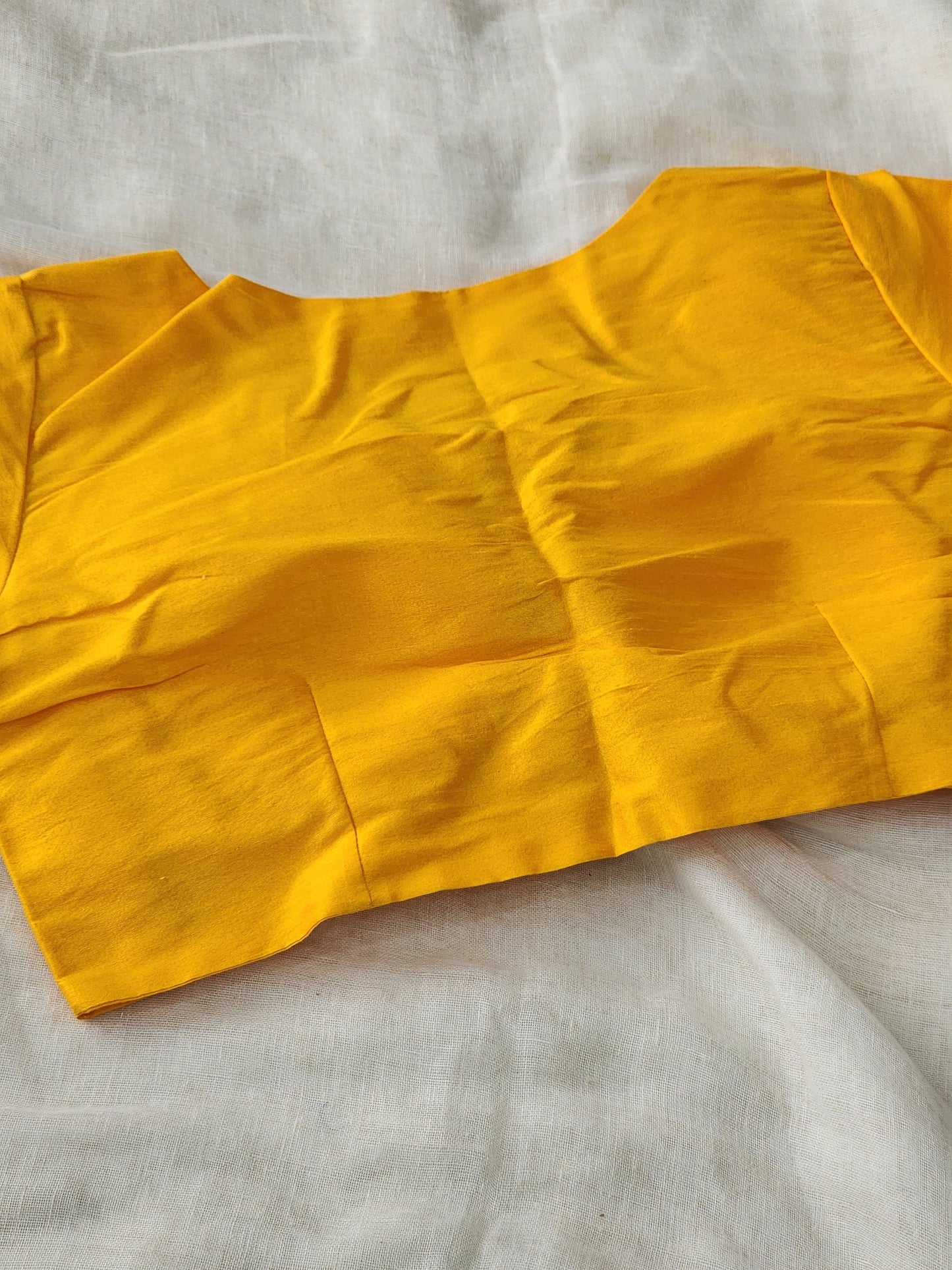 Yellow raw silk blouse