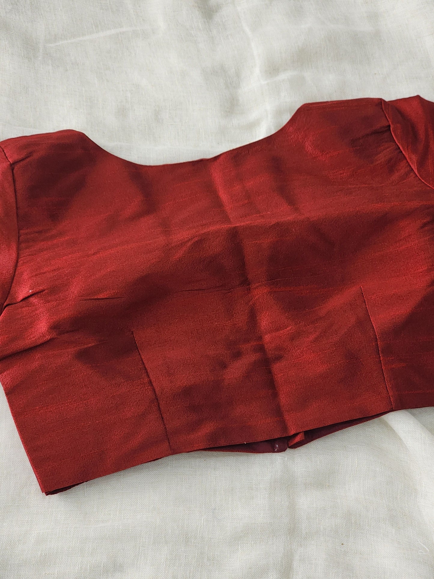 Maroon raw silk blouse