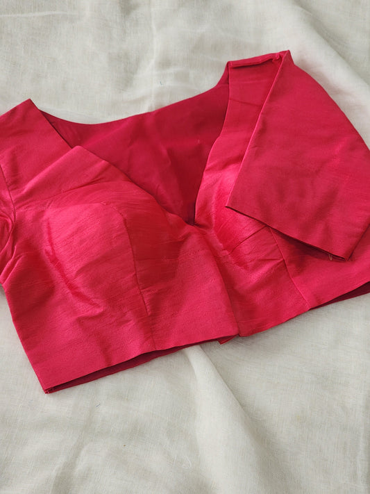 Pink raw silk blouse