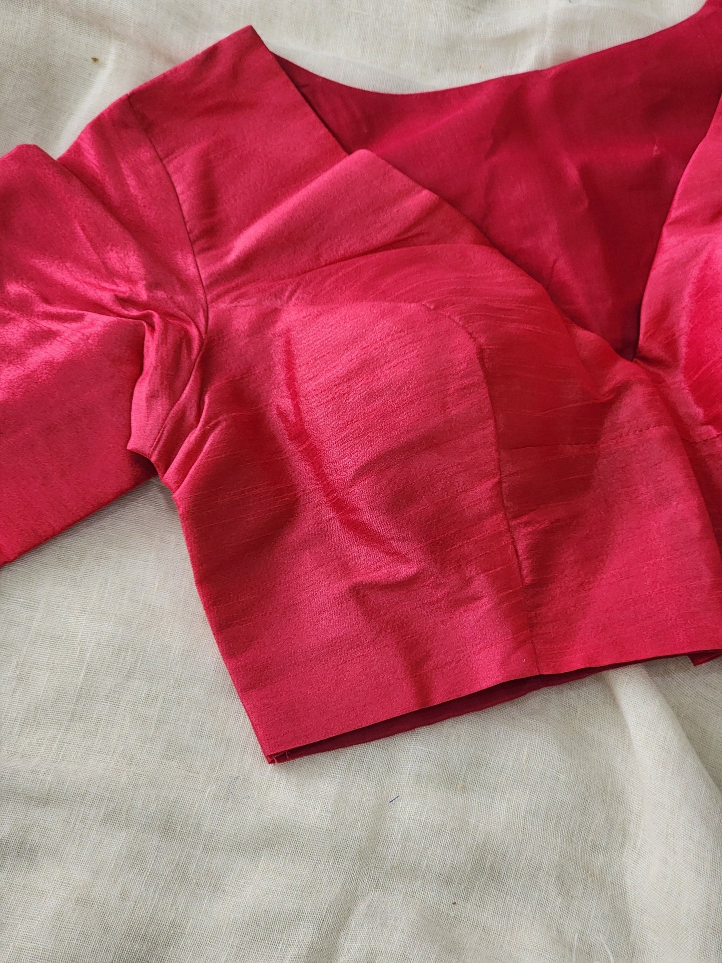 Pink raw silk blouse