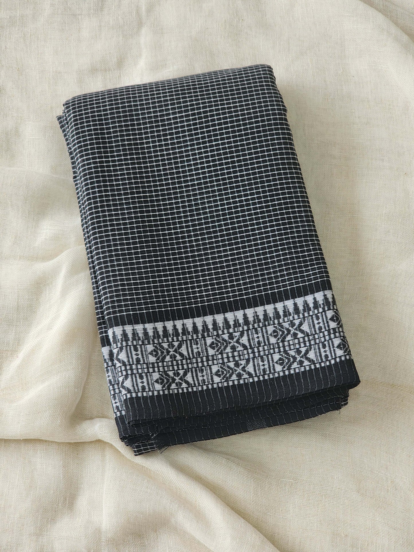 Black Dhonekhali Cotton Saree