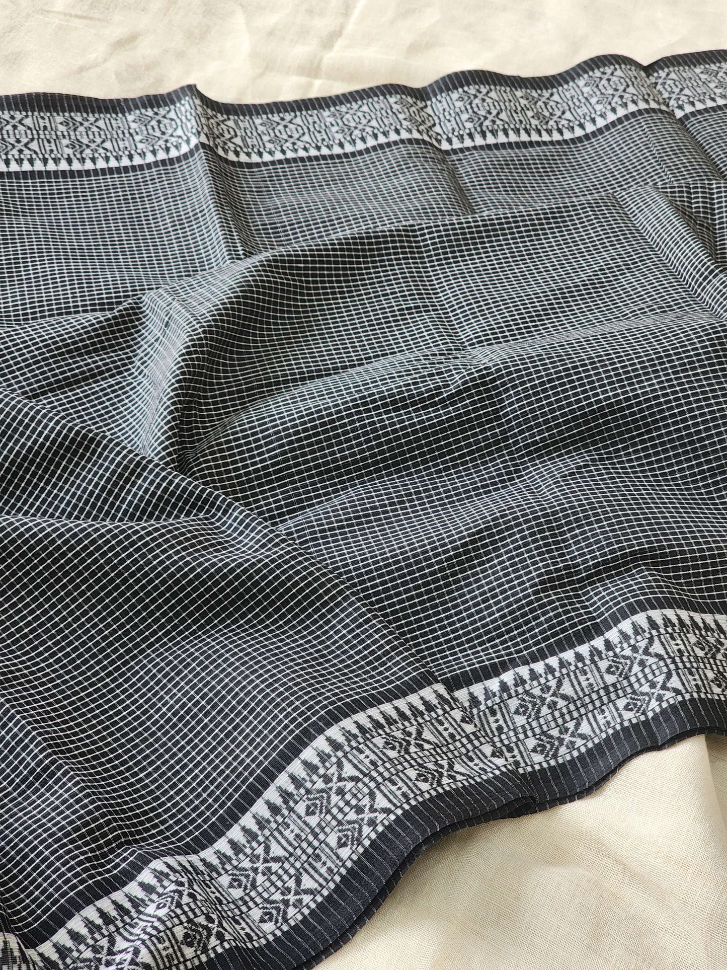 Black Dhonekhali Cotton Saree
